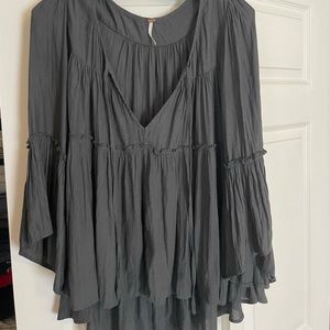 Free people medium grey blouse